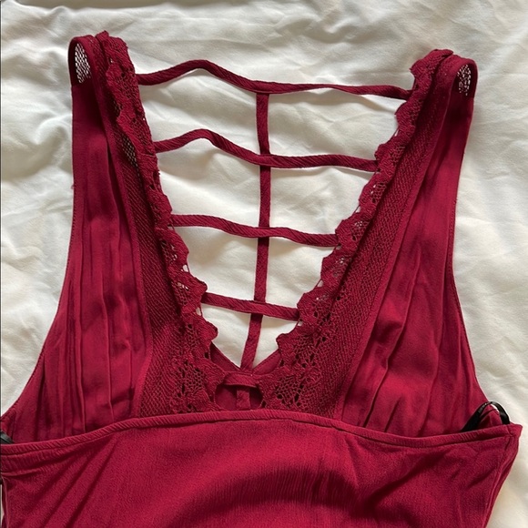Forever 21 - Burgundy Lace-Trimmed maxi - medium - Picture 1 of 4